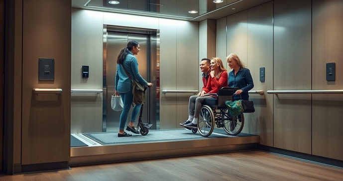 Acesso facilitado com plataforma elevatória de acessibilidade Acesso facilitado com plataforma elevatória de acessibilidade